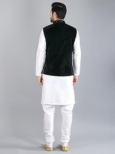 Image of Uri and MacKenzie Men's Silk Blend Kurta Pajama with Designer Ethnic Nehru Jacket /Modi Jacket