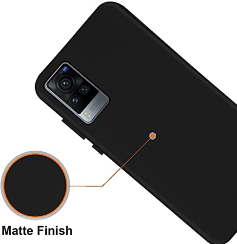 Image of Mobile Back Cover Case for Vivo X60 Pro (Silicone Case|CameraProtection|Black SC1510)