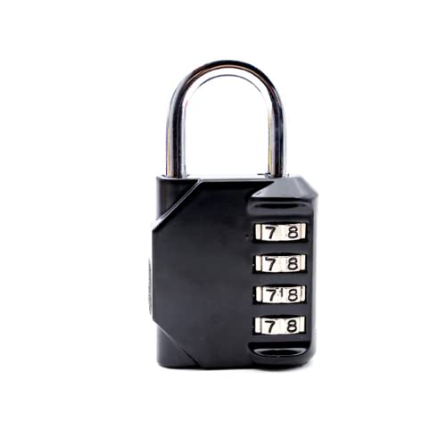 Image of 4 Digit Combination Lock for Gym /Sports /School /Employee Locker /Fence /Hasp and Storage -Easy to Set Your Own Keyless Resettable Black