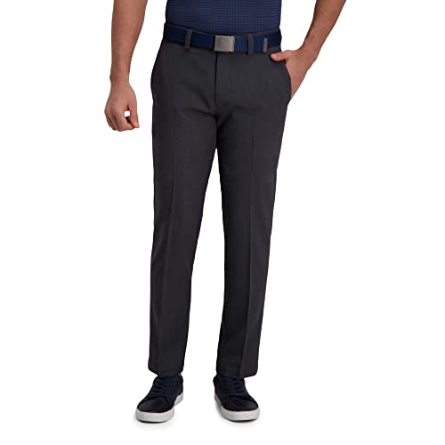 Haggar Mens Cool Right Performance Flex Straight Fit Flat Front Pant-reg. and Big & Tall
