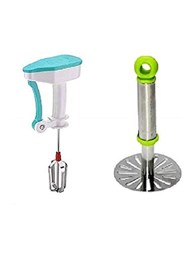sweg Hand Blender and Potato Masher Multicolor Kitchen (Set of 2)