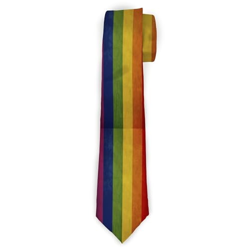 Cravate arc-en-ciel au motif de drapeau Pride effet rétro usé