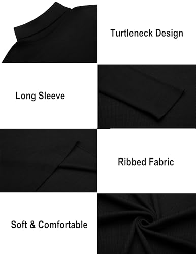 Ekouaer Mens Turtleneck Shirts Ribbed Lightweight Sweater Long Sleeve Casual Pullover Thermal Undershirts S-XXL4