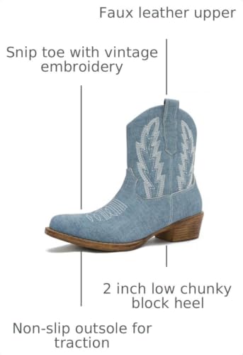 Image of GLOBALWIN Cowboy Boots For Women Short Ankle Boots