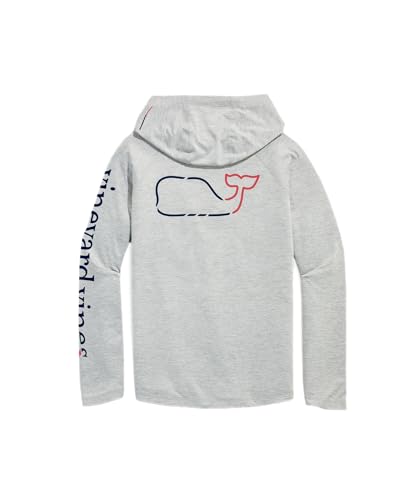 vineyard vines Men's On-The-go Whale Outline Long-Sleeve Harbor Performance Hoodie Tee2