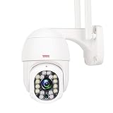 Tonton Aussen 1080P Dome IP Überwachungskamera PTZ WLAN, 350°/100°Schwenkbare WiFi IP Kamera, 30M (100Ft) Vollfarb-Nachtsicht, AI Personen Auto-Tracking, 2-Wege-Audio, Fernansicht Smartphones/Pad/PC