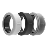 Getdoublerich Custodia protettiva in silicone per anello Samsung Galaxy Ring, sottile, antiurto, con presa migliorata, accesso ai pulsanti, trasparente, nero e bianco (taglia S 5-9 / M 10-13)