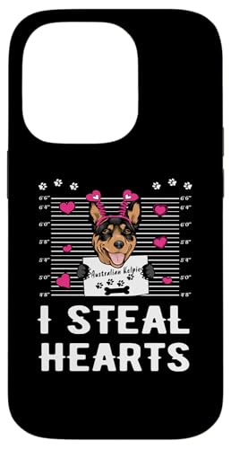 Carcasa para iPhone 14 Pro Australian Kelpie I Steal Hearts Funny Dog Valentines Day