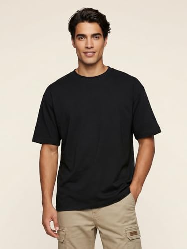 Image of NOBERO Men's Cotton Graphic Print Oversized Fit T-Shirt