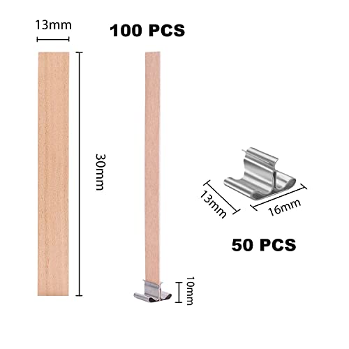 Mechas de madera para velas con 150 clips base miniatura 3