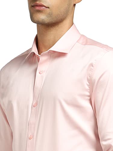 Image of Jack & Jones Men's Cotton Slim Fit Solid Opaque Checked Spread-Collar Casual Shirt