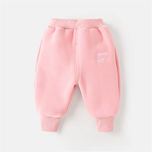 Toddler Kids Boys Girls Fleece Pants Cartoon Animal Embroidery Thermal Trousers Winter Warm Pants2