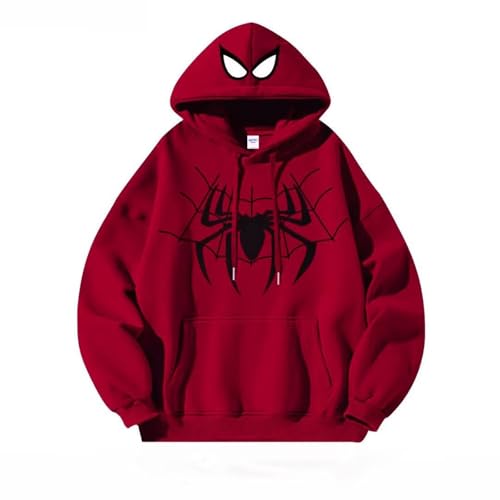 Y2K Hip Hop Hoodie Retro Street Collar Spider Large Loose Hoodie Gothic Clothes Rock Pullover Jacket