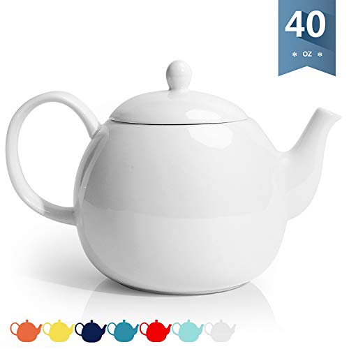 Sweese 220.101 Porcelain Teapot, 40 Ounce Tea Pot - Large Enough for 5