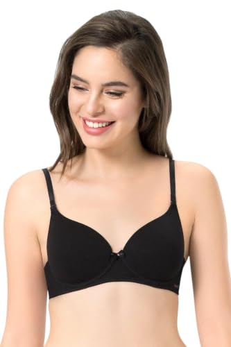 Image of Amante Every de Red Solid Underwired Lightly Padded Everyday Bra