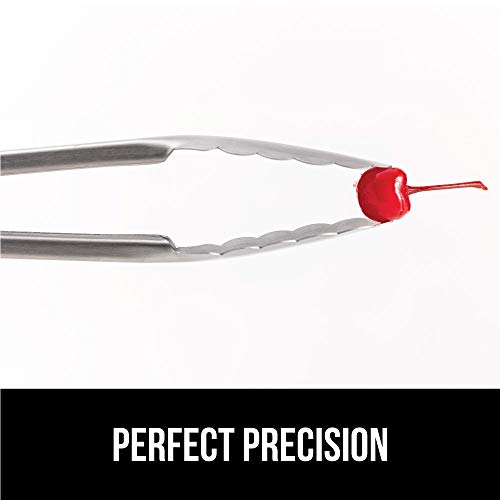 Gorilla Grip Original Grill Tong, 7 Inch Kitchen Locking Tongs, Sturdy and Comfortable Handle Grips, Rust Resistant Stainless Steel, Perfect for Cooking, Grilling and BBQ, Flip Food With Ease, Gray