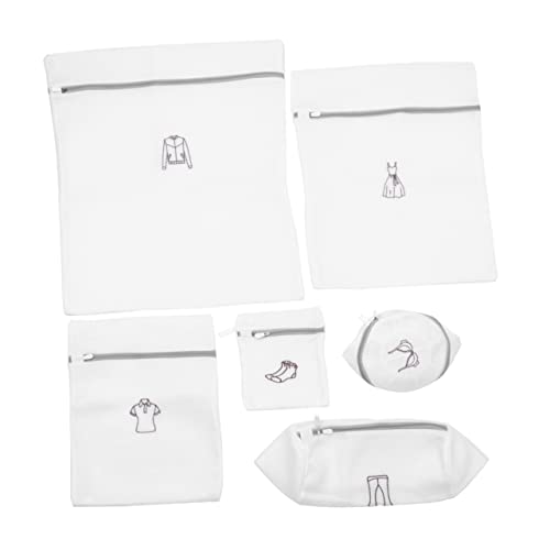 STOBAZA 6 Pçs De Meias Bolsa Fina E Prática Para Roupas Meia Grossa Organizadora De Lingerie Grande Bolsa Líquida Sutiã Tamanho Doméstico Organização Branca Para Viagens Blusa De