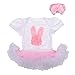 Lito Angels Mon Premier Pâques Lapin Robe Bébé Fille, Body Barboteuse Tutu à Manche Courte avec Bandeau, Taille 6-9 mois, Rose, B