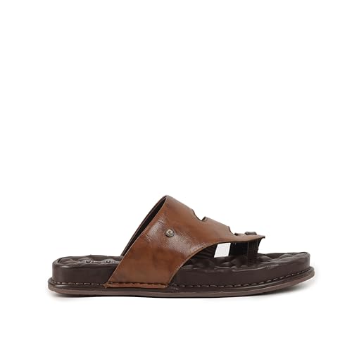 Image of Pierre Cardin PC1047 Leather Casual Thong Sandals for men Cafe 44
