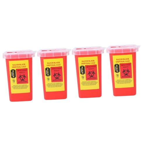 Boîte de recyclage pour lames de rasoir plastique rouge évitant les accidents de poubelle