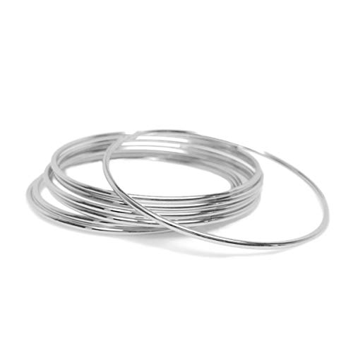 Loralyn Designs Thin Stainless Steel Bangle Bracelet Plain Round Set of 7
