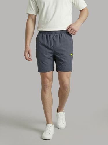 Image of TECHNOSPORT Men Solid Slim Fit Sports Shorts Techno LITE UPF50+ Polyester Mid Rise Drawstring Shorts Pant for Men Gym Workout Running Cricket Casual Quick Dry