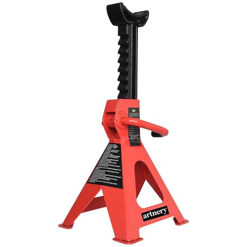 Image of Double Saftey Steel CAR Double Locking Jack Stand with Heavy Duty SELF Locking Ratchet Handle with Saftey PIN (3 TON)