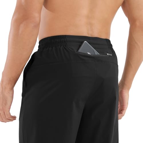 Surenow Mens Athletic Pants Lightweight Workout Joggers Multiple Pockets Gym Sweatpants Quick-Drying Tapered Fit Training2
