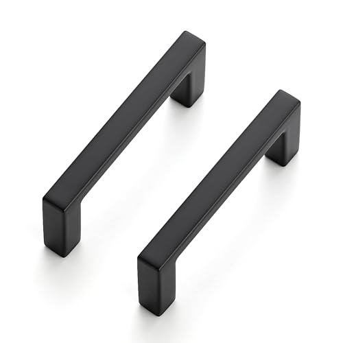 Image of Ravinte 20 Pack Matte Black Cabinet Pulls, 2-1 /2 Inch (64mm) Hole Center Slim Kitchen Handles, Square Drawer Pulls for Cabinets & Cupboards, Hardware