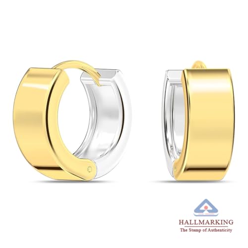 Image of TRUESILVER ACPL 925 Sterling Silver Hoop Earrings | Huggie Hoop Earrings for Women & Men | Classic Everyday Unisex Fashion Jewelry
