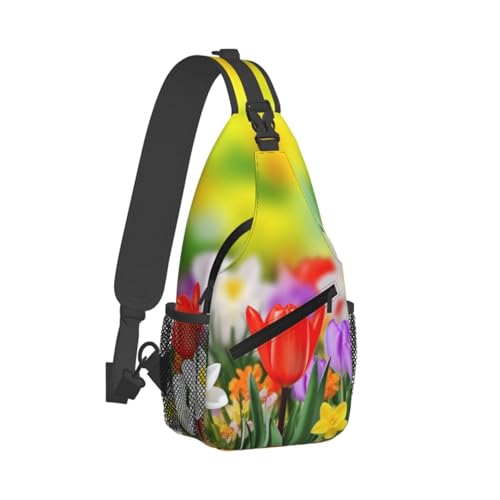 Bolso Cruzado Deportivo Spring Flowers en Negro miniatura 2