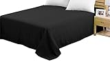 CC&DD HOME FASHION Flat Sheets,Ultra Soft Brushed Microfiber(2-Pack Twin,Black)