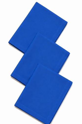 Image of Calvero Cotton Solid Handkerchief for Men and Boys, Super Absorbent Hanky, Black, Blue, Orange,Red,White,Yellow, 3 Pack