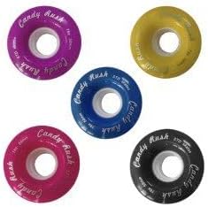 STD Skates & Wheels - Candy Rush Model STD Wheels - Set of 8 Wheels + 16 Bearings for Roller Skates 8 mm x 32 mm, 78 A, Accessories for Quad Street Roller Skates