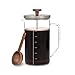 GLASWERK French Press (0,35L) cafetière piston 2 tasses - Cafetière à piston, cuillère à portions en bois de noyer, couvercle en acier, presse à café sans plastique - Cafetière manuelle