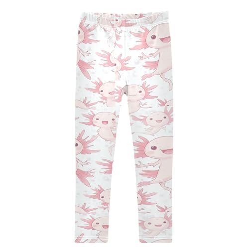 Boccsty Pink Axolotls Fishes Girls Leggings Kids Yoga Pants Dance Active Tights 4T