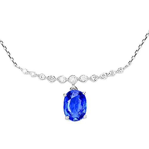 Collier en or blanc 18 carats femme avec pendentif moissanite de laboratoire 1.1 ct