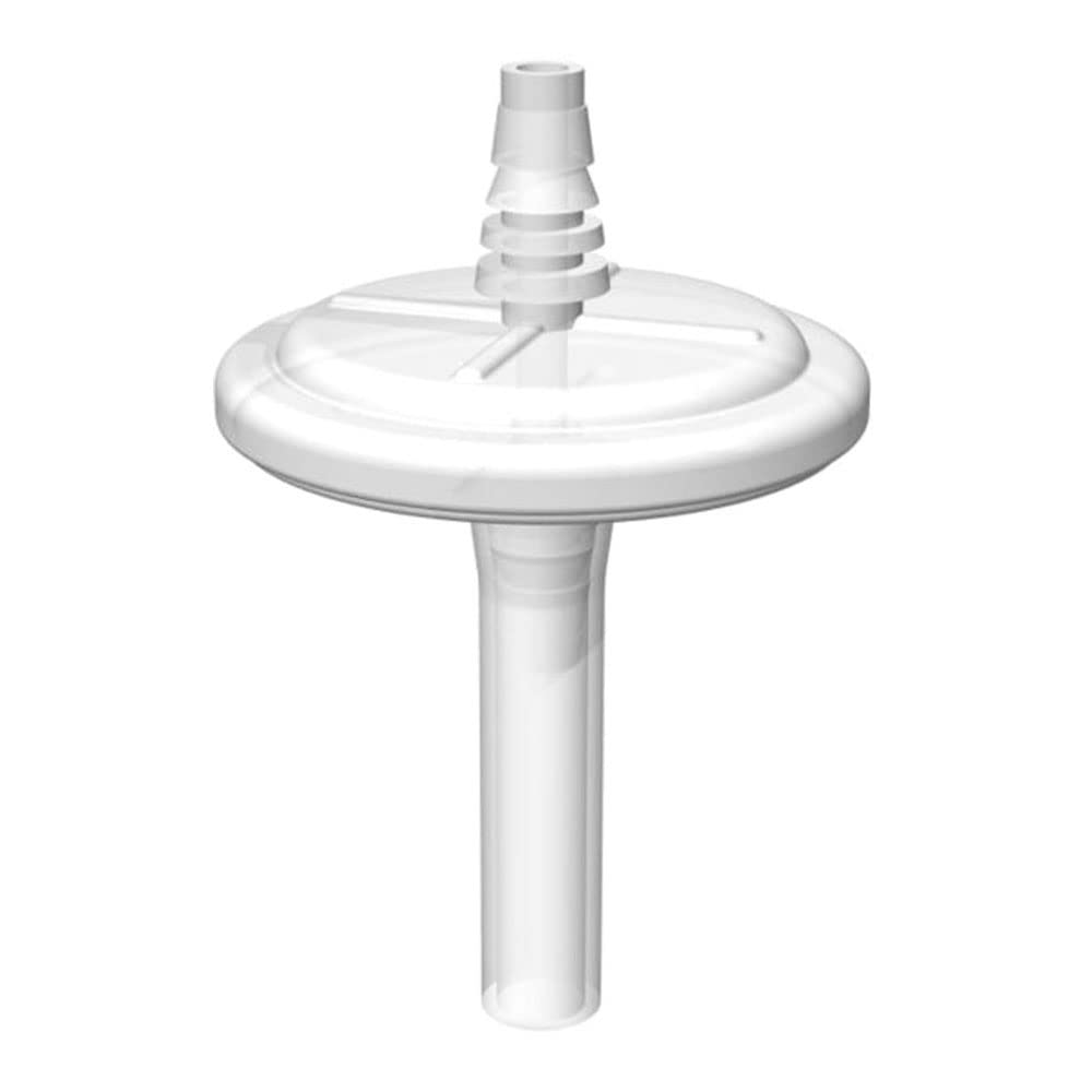 Hydrophobic PTFE Inline Vent Filters for Carboys and Containers, 1.00um, 3/8" Silicone Tubing, Non-Sterile, (Pack of 2)