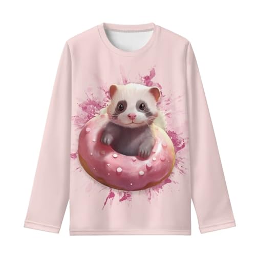 Image of Long Sleeve Shirts for Girls Casual Crewneck Tops Fall Winter Outfits for 3-16 Years Old