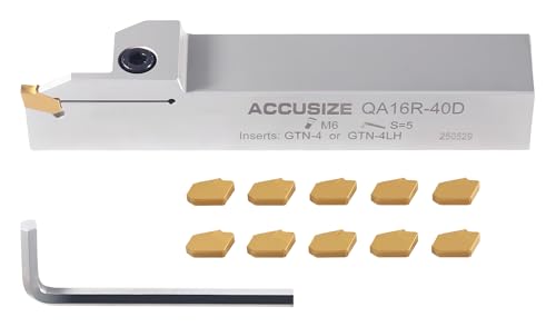 Outil de rainurage nickelé Accusize 2415-5036INS et 10 inserts GTN pour tournage en atelier