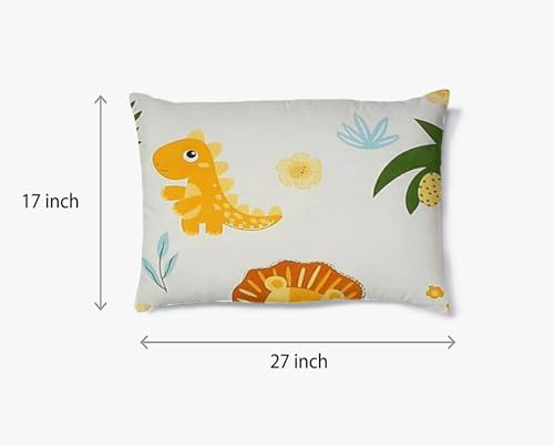 Image of Filymore Cute Lion 3-Piece Kids Bedding Set - Single Bed Comforter, Matching Bedsheet & Pillow Cover - Soft Peach abd White Design for Children's Room(90X60) inch