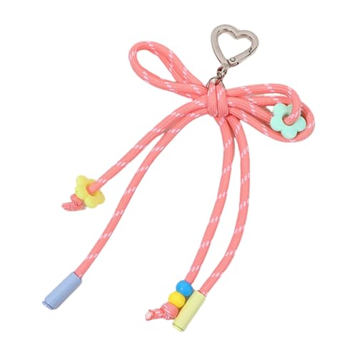 Lightweight Candy Tone Braided Bowknot Keychain Key Holder for Everyday Outings