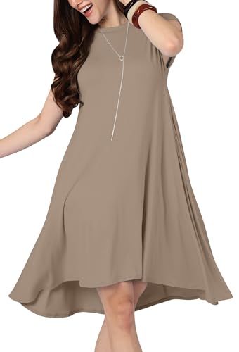 Image of KOH KOH Womens 2026 Short Cap Sleeve Casual Summer Comfy Flowy Mini Dress