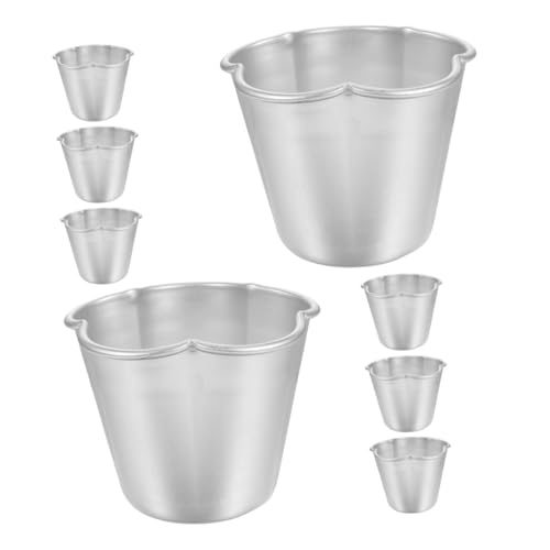 ABOOFAN 8 Piezas Moldes de Flan Antiadherentes de Aluminio para Mini Tartas y Cupcakes Moldes Redondos para Postres Resistentes Altas Temperaturas Aptos para Horno Individuales