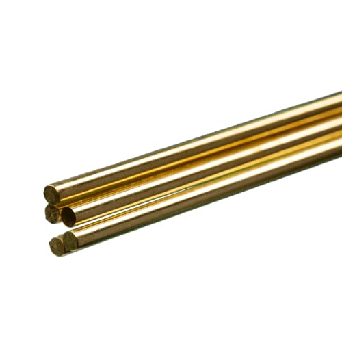 K & S Precision Metals 1162 Round Solid Brass Rod, 1/8" OD x 36" Length, Made in USA