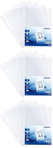 Pochettes perforées A4 transparentes Waytex pour organiser vos recettes et cours