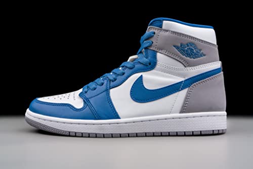 Image of Jordan Men's 1 Retro High OG True Blue /White-Cement Grey (DZ5485 410) - 13