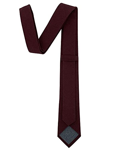 Image of Kebocis Mens Solid Color Cotton Necktie for Men