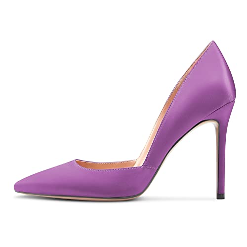 NobleOnly Women High Heel Stilettos Pointed Toe Slip-on Pumps Dress Wedding Party 3.9 Inches Heels2