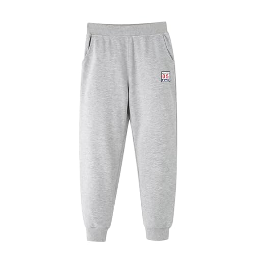 Generisch Pantalones vaqueros para hombre, niño pequeño, bebé, niña, fijo, holgado, pantalones de deporte, pantalones de higiene puros, holgados y cálidos, pantalones deportivos para niños, gris, 4-5